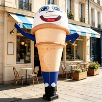 Danseur gonflable en forme de crème glacée, publicité gonflable personnalisée pour la promotion en extérieur des magasins