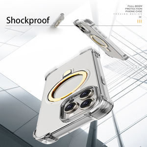Étui de téléphone magnétique avec béquille ultra transparent pour iPhone 16 15 Pro Max <span class=keywords><strong>14</strong></span> 13 12, coque transparente avec support, nouveaux produits 2024 - Product Image 4