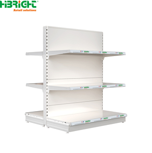 Étagère de présentation en métal à 4 niveaux avec panneau perforé pour supermarché - Product Image 3