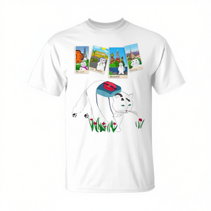Camiseta Fluffy The Cat Travels In Turin, Moscú, Los Ángeles, París - Product Image 2