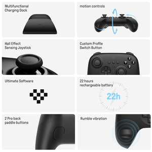 8BitDo-สุดยอดเกมบลูทูธไร้สาย,พร้อมแท่นชาร์จสำหรับสวิตช์ Nintend และดาดฟ้าไอน้ำสำหรับ <span class=keywords><strong>PC</strong></span>/Windows 10/11 - Product Image 6