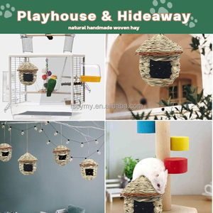 Natuurlijke Kolibrie Geweven Hooi Nest Hangende Vink Vogel Gras Huis Vogelhut Vogelhuisje Voor Tuin - Product Image 6