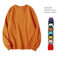 Sweat-shirt à col rond 100 % coton pour homme, manches longues, design automne-hiver, broderie, tissu tricoté doublé, coupe ample