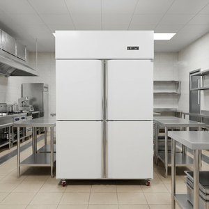 Congélateur commercial double porte en acier inoxydable pour cuisine d'hôtel, équipement de réfrigération vertical à double température, dégivrage manuel - Product Image 3