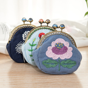 Bolso Monedero, Kit de <span class=keywords><strong>Punto</strong></span> de <span class=keywords><strong>Cruz</strong></span> para Principiantes, Manualidades de Costura, Regalos para Amigos, Bolsos Bordados Azules, Bolsos DIY - Product Image 4