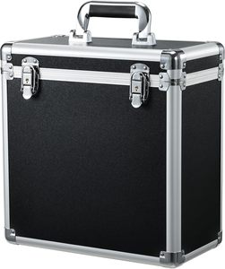 Boîte de rangement pour disques vinyles en aluminium avec fermeture à clé, étanche à la poussière et à l'eau, capacité de 30 à 50 LP (7/10/12 pouces), organiseur d'albums portable - Product Image 2