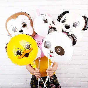 Globos de aluminio de 18 pulgadas para fiestas, suministros de decoración de animales, de cerdo, mono, para fiestas en el bosque