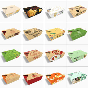 Contenedores de papel para llevar para alimentos, seguros para microondas, resistentes a las fugas, para el almuerzo, cajas desechables para ensaladas Kraft - Product Image 6