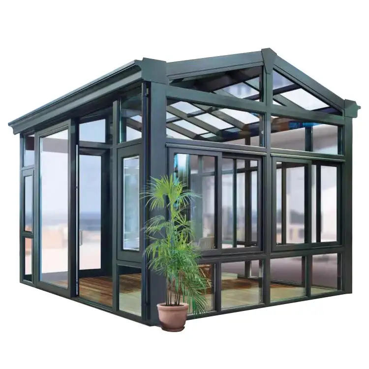Aluminium versenkbare Pergola Outdoor Glashaus 4 Saison Veranda freistehenden Wintergarten
