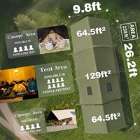Tente de camping gonflable imperméable pour 4 à 10 personnes, grande tente chaude avec cheminée, quatre saisons avec bâche de toit/sol