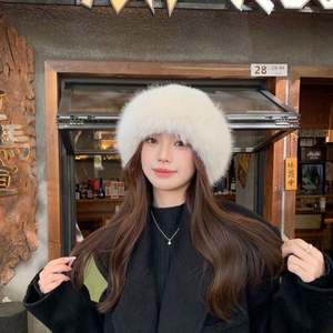 New Fluffy Fur <b>Bucket</b> Hat for Women Plush Fisherman Hat Warm Women's Winter Hat Thicken Cold Snowy Day Panama Cap Christmas Gift - Product Image 2