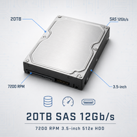 Disque dur SAS 20 To 7200 tr/min 3,5 pouces 512e pour serveur d'entreprise, stockage de centre de données, sauvegarde cloud et archivage