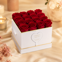 Boîte Cadeau Personnalisée de Luxe pour la Fête des Mères, Vente en Gros de Roses Éternelles Stabilisées, Immortelles, Infinies, Préservées pour Toujours