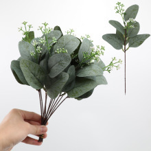 Artificial Eucalyptus Leaves Cross-Border Flower Arrangement Table Decoration Single Branch with Fruit Artificial Eucalyptus - Product Image 2