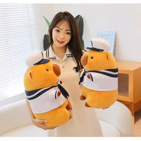 Peluches personnalisées de capybara en uniforme marin de 8 pouces, fabrication de jouets en peluche, jouets en peluche pour Noël, jouets en peluche pour machine à griffes