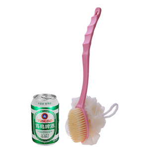 Double-sided, long-handled, soft-bristled bath brush for exfoliation, back <b>scrubbing</b>, <b>body</b> massage, and skin cleansing a - Product Image 5