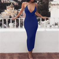 8230694 mode femmes nouveau col en v licou jupe lait-soie crayon jupe serré élastique robe