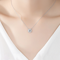 LUOTEEMI — collier pour Couple, chaîne en pierre de zircone cubique, coupe ronde, à la mode, bijoux d'amour, cadeau