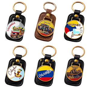 Llavero de Cuero Personalizado con Diseño de Colombia, Elegante y Duradero, Adorno para Bolso, Coleccionables, Se Aceptan Pedidos Pequeños - Product Image 1