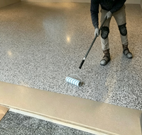 Peinture époxy autolissante pour sols industriels, résistante, sans joint, à séchage rapide en 10h, 24kg, pour extérieur, avec sable coloré