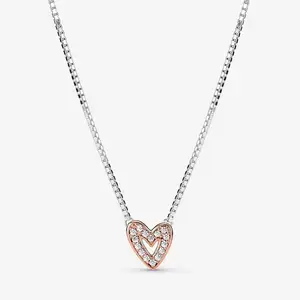 Manufacturers wholesale S925 silver fashion necklace Gold heart classic necklace premium