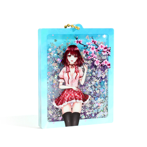 Vograce 주문 제작 귀여운 밀크티 액상 오일 플로팅 아크릴 키체인 - Product Image 1