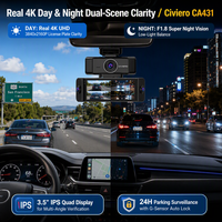 Caméra embarquée intelligente 4K, caméra de véhicule 4 canaux, enregistreur vidéo WiFi, caméra double avant et arrière, DVR de voiture
