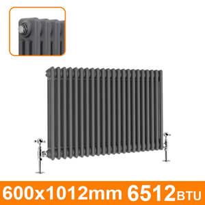 Radiatore in acciaio a 3 colonne di <span class=keywords><strong>design</strong></span> <span class=keywords><strong>per</strong></span> riscaldamento centralizzato da soggiorno antracite montato a parete - Product Image 6