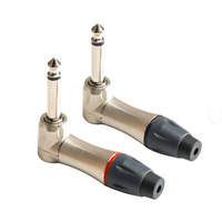 Fabrik-Großhandel Farbiger Nickel-Schwarz Audio 6,35mm Mono-Stereo-Steckeradapter für Gitarre