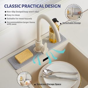 Water-Absorbing Faucet <strong>Splash</strong> Guard Sink Protector Stone Faucet <strong>Mat</strong> for Kitchen Sink With Color Box Packing - Product Image 4