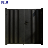 Portail double battant automatique en alliage d'aluminium moderne pour entrée de cour et de jardin