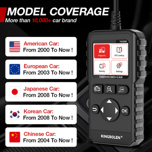 เครื่องมือตรวจสอบไฟเตือนเครื่องยนต์ Kingbolen YA200 Obd2 สำหรับยานยนต์ พร้อมฟังก์ชั่นทดสอบแบตเตอรี่ อัปเดตฟรี - Product Image 3