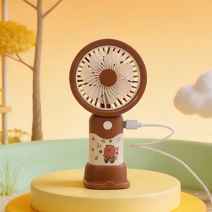 Cartoon Sticker Handheld <b>Fan</b> With <b>Stand</b> 3 Speed Usb Rechargeable Portable Desk <b>Fan</b> For Gift - Product Image 1