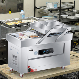 Machine de mise sous vide électrique industrielle automatique à double chambre pour la transformation alimentaire et l'emballage commercial (sachets et boîtes) - Product Image 1