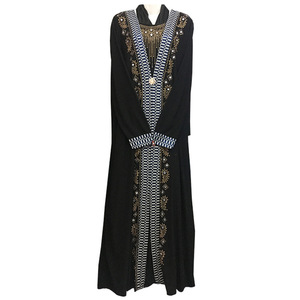 Vestido de noche musulmán tradicional ABAYA árabe Jacquard bordado Kaftan moda iraquí vestido con cuentas para mujeres ropa islámica - Product Image 2