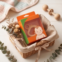 Boîte de présentation personnalisée écologique pour produits pour bébés, biberons, tétines, avec bande détachable, plateau intérieur et gaufrage UV