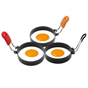 Pancake Rings Round Silicone Fried Egg Omelette Ring Mold <b>Breakfast</b> Sandwich <b>Maker</b> with Egg Cooker Ring - Product Image 1