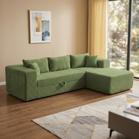 VONLIVA Canapé d'angle en tissu de style moderne, modulaire, sans structure, compressé sous vide, pour salon