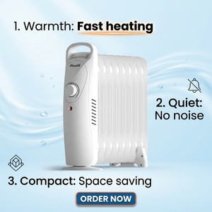 Radiateur <span class=keywords><strong>électrique</strong></span> OEM portable pour usage domestique, à 5/7/9/11 ailettes, à huile, avec prise US - Product Image 1