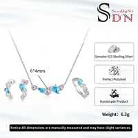 Joyería de Moda para Mujer, Plata de Ley S925, Rodio, Circonita Corte Pera, Juego de Collar, Pendientes y Anillo para Bodas, Bailes y Banquetes