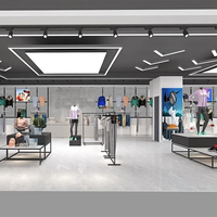 Étagères de présentation pour vêtements et équipements sportifs, panneau arrière en métal, présentoirs personnalisables, armoires de présentation pour magasins, salle d'exposition