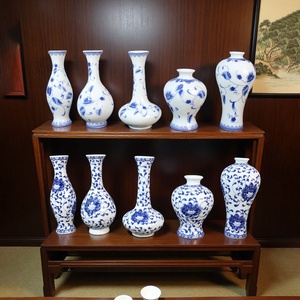 Vaso in Ceramica Vintage per Composizioni Floreali, Ornamento in Porcellana Blu e Bianca Stile Antico Cinese, Decorazione per <span class=keywords><strong>Casa</strong></span>, Soggiorno e <span class=keywords><strong>Sala</strong></span> da Pranzo - Product Image 4