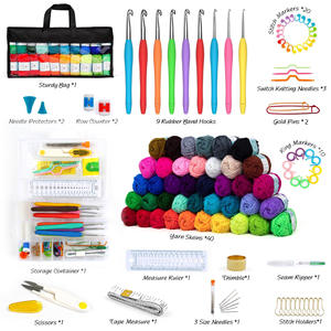 Kit complet de <span class=keywords><strong>crochet</strong></span> avec sac de rangement, 113 outils de tricot pour débutants, y compris des crochets à poignée souple - Product Image 3