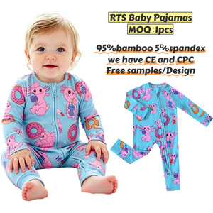 Contoh Gratis Baju Bayi Lengan Panjang Bahan Bambu Ringan Model Romper Warna-warni Grosir Pakaian Bayi - Product Image 1