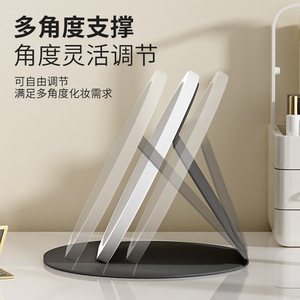 LED Makeup Mirror Round Foldable With Light Three Color Student Dormitory Desktop Use - Product Image 4