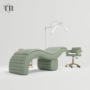 Turri Unique Curved Round Eyelash Bed Luxury Curved Lash Bed Modern Massage Table Spa Beauty Salon Furniture Full Set