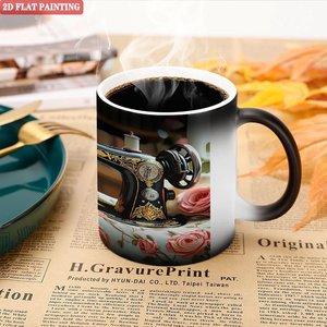 Mug personnalisé 11oz en céramique noire givrée, changeant de couleur à la chaleur, pour événements et célébrations - Product Image 5