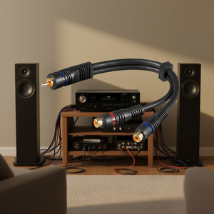 Cable adaptador de audio RCA macho a 2 RCA hembra con doble blindaje - Product Image 3