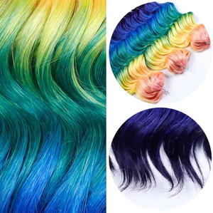Ombre arc-en-ciel 3X Cendrillon <span class=keywords><strong>Ocean</strong></span> Wave Extensions de cheveux 10-22 pouces synthétique Deep Twist Curly Crochet Tresses - Product Image 3