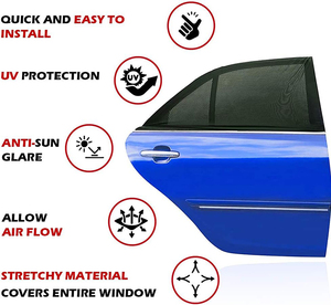 Paquete de 2 Parasoles <span class=keywords><strong>para</strong></span> Auto y SUV, Cortinas de Malla Transpirable y Elástica, Parasol <span class=keywords><strong>para</strong></span> Ventana Lateral Trasera del Auto - Product Image 5